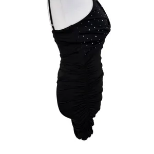 Lucy In The Sky Mini Dress Womens Small Black Sequin Ruched Twist Front Bodycon thumbnail 3