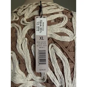 Nic zoe brown cream knit jacket cardigan nwt boho cottage dainty y2k bohemian xl thumbnail 6