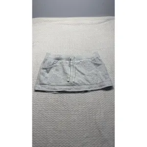 Hollister Womens Fleece Mini Skort Heather Gray Drawstring Pockets Size L thumbnail 2