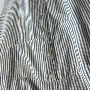 Abercrombie & Fitch Gray‎ White Striped Tie Front Button Mini Dress Summer Large thumbnail 4