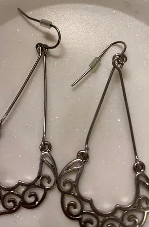 Silver / Gray Drop Down Earrings thumbnail 3