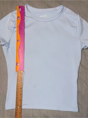 Hollister Baby Tee, Light Blue Short Sleeve T-shirt, Small thumbnail 4