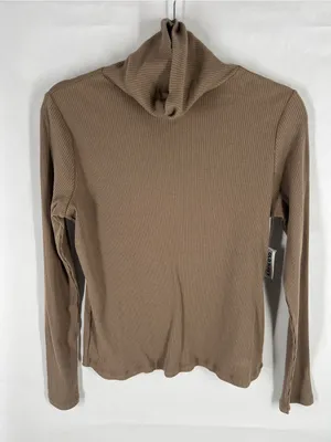 Old‎ Navy Ribbed Turtleneck Top Size M NWT Brown thumbnail 1