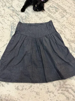 Free People Peyton Pintuck Midi Skirt Washed Black Size 4 thumbnail 3