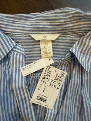 H&M Women’s Lightweight Striped Cotton Top Medium NWT - C30-001 thumbnail 2