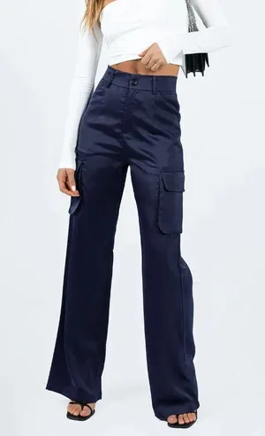 NWT Princess Polly Gimore Navy Cargo Pants Size 6 thumbnail 1
