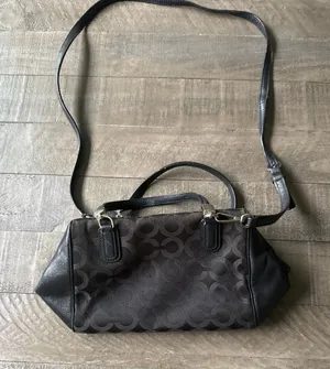 Coach Madison Op Art sateen black mini‎ satchel thumbnail 1
