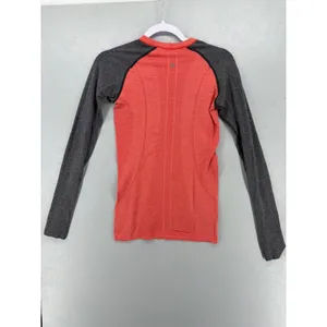 Lululemon Womens Swiftly Tech Long Sleeve‎ Red Gray Colorblock 4 thumbnail 3