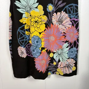 Free People Ikebana Black Mesh Cutout Design Floral Sleeveless Mini Dress XS thumbnail 2