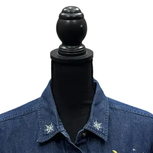 VTG Cabin Creek Long Sleeve Button‎ Up Blue Denim Jeans Shirt Womens Size Large thumbnail 2