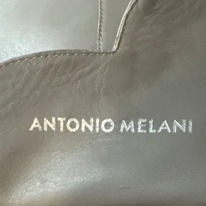Antonio Melani‎ Grey Leather Over The Knee Mob Wife Boots 6M Chunky Heel Matrix thumbnail 5