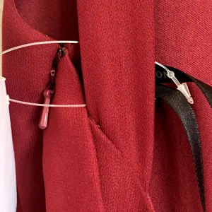 NWT Dessy Collection High Neck Backless‎ Crepe Trumpet Gown in Burgundy 3039 thumbnail 6