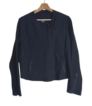 Athleta Women's Moto Jacket Asymmetric Zip Lightweight Black Size M thumbnail 1