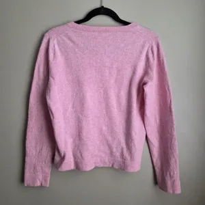 J Crew Cotton-Wool Blend Teddie Sweater Pink Crewneck Knit Pullover Size Large thumbnail 3