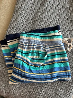 Max Studio Tie Waist Stripe Midi Skirt in Blue, Teal, Navy & Cream | Size Large thumbnail 11
