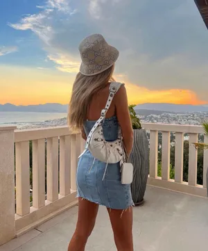 ZARA Mini Denim Dress Bandau Sleevless Blogger Casual Summer thumbnail 4
