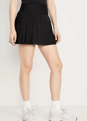 Old Navy PowerSoft Black Pleated Tennis Skort with Built-in‎ Shorts Women Size S thumbnail 1
