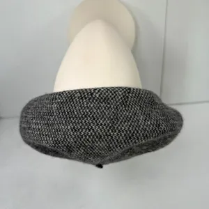 Zara Medium Wool Blend Beret Grey Textured Knit Winter Hat French Chic Accessory thumbnail 4