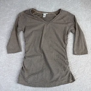 Women's Sundance Medium 1/2 Sleeve Maternity Ruched V‎ Neck Shirt thumbnail 1