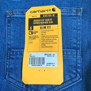 New Carhartt Rugged Flex Slim Fit Tapered High Rise Jeans BD5105-W Blue 12 thumbnail 3