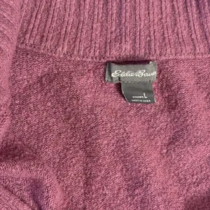 Eddie Bauer Womens Plum Purple Quarter Zip Pullover Sweater Large Wool‎ Blend thumbnail 3