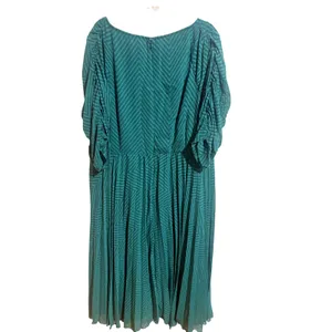 ASOS DESIGN Curve Midi Dress Womens 22 Green Excellent Ruched Chevron Smocked thumbnail 3