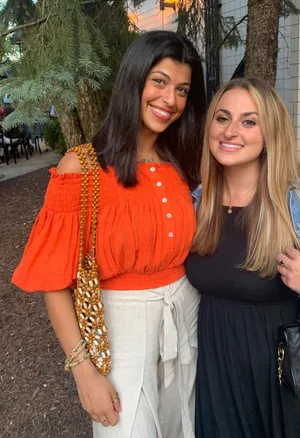 Free People Orange Off The Shoulder Top thumbnail 1