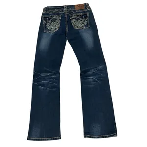 Adiktd Bootcut Jeans‎ Womens Mid Rise Embellished Stretch Blue Denim 2 / W27 thumbnail 5