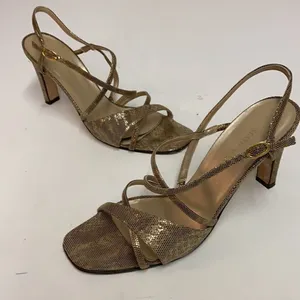 Sesto Meucci Size‎ 8 Gold Metallic leather Heels size 9.5N A10 thumbnail 2