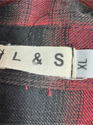 L&S‎ Plaid Snap Front Midi Duster Shirt Dress Shacket Red Black XL Western Boho thumbnail 9