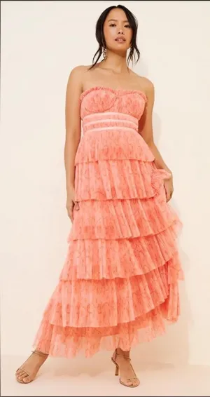 Anthropologie HUTCH Monaco Tiered Tulle Dress- size 12 thumbnail 1