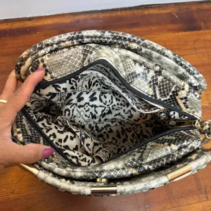 Jessica Simpson Snake-Print Satchel - Neutral Tones thumbnail 6