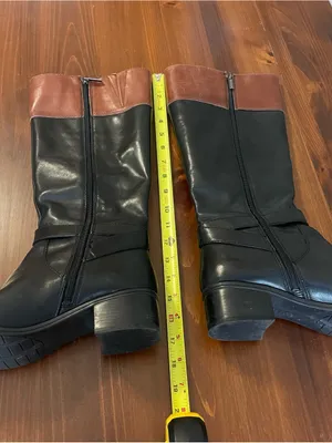 Bandolino Two-Tone Tall Riding Boots - Black & Brown thumbnail 6