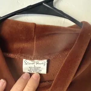 French Laundry Vintage Y2k Mock‎ Neck Velour Long Slv Top L Rust Brown Romantic thumbnail 6