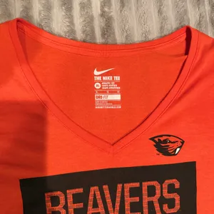 Nike Dri-FIT Oregon State Beavers‎ V-Neck Graphic T-Shirt Orange Size XL thumbnail 4