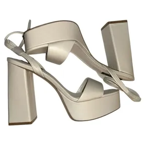 Aqua Bone/Cream Strappy Leather Sandals(Size 10M) thumbnail 4