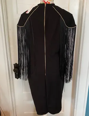 NWT Fringe cape-sleeve dress thumbnail 4