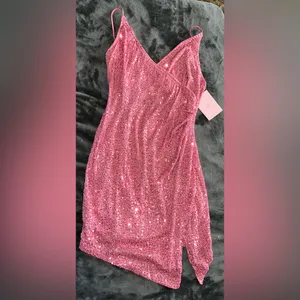 Hello Molly Twilight Dancer Sequin Dress in Lipstick Pink Size 6 (Medium) NWT thumbnail 14