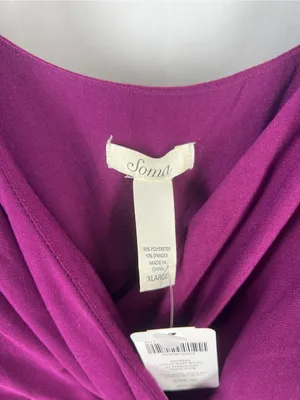 NWT Soma Draped Waist Henna Plum Soft Dress XL thumbnail 3