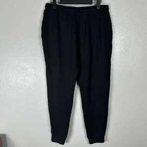 Quince Supersoft Fleece Joggers Womens Size Small Black Pants Lounge Athleisure thumbnail 3