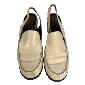 VTG‎ 90s Anne Klein 8 Slingback Chunky Loafer Bratz Block Heel Leather Tan Italy thumbnail 2