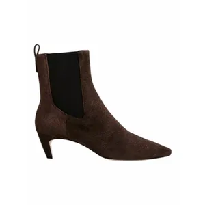 Reformation Roberta Suede Kitten Heel Ankle Boots Dark Brown Size 6 thumbnail 3
