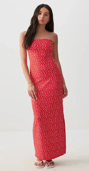 Strapless Red Dress thumbnail 1