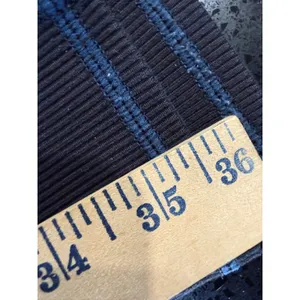 Alo Yoga Womens High Waist Ribbed Cuff Leggings Black Blue Contrast Stitch 3886 thumbnail 6