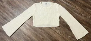 Princess Polly xx Ivory Cream Knit Crop‎ Sweater thumbnail 1