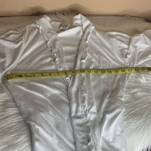 Rampage Bridal White Ruffled Belted Bride Robe Size Small thumbnail 6