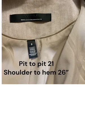 White House Black Market Tan Linen-Blend Fitted Blazer Jacket | Size 8 thumbnail 3