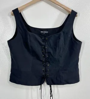 Scarlet Darkness Renaissance Size Corset Vest 2XL Black Lace-Up Goth Steampunk thumbnail 1