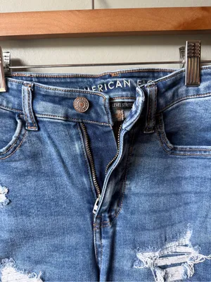 American Eagle Hi-Rise Jegging Distressed Skinny Jeans Size 4 Regular thumbnail 2