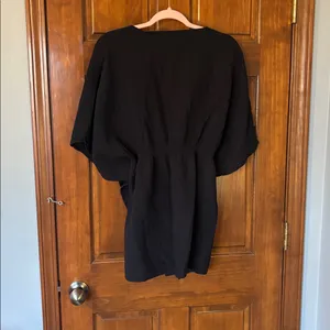 Aerie Black Gauze Tie Front Kaftan Cover Up Dress Size Medium thumbnail 4